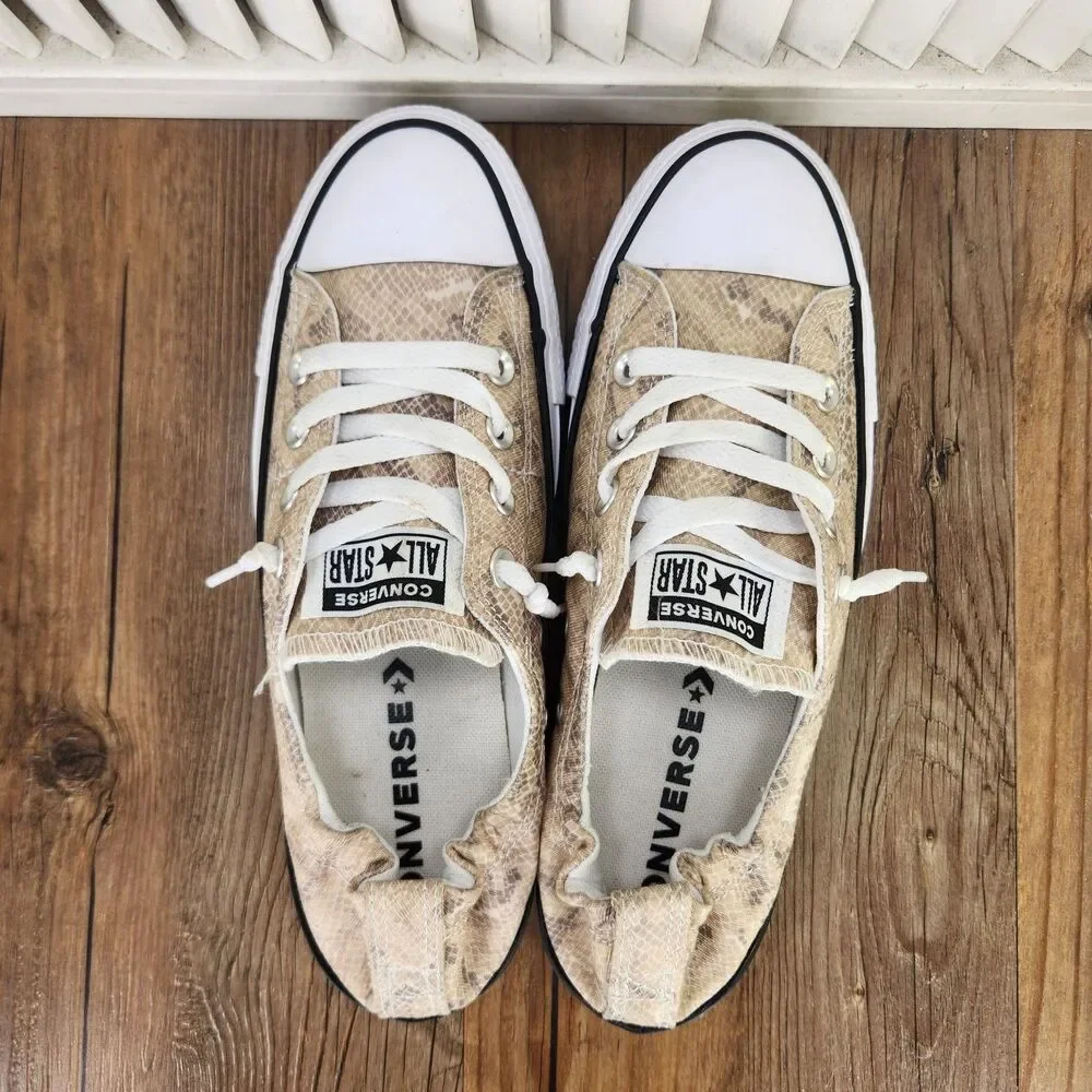 Converse All Star Shoreline Sneakers Womens Size 8.5 Snake Print Shoes 571139F
